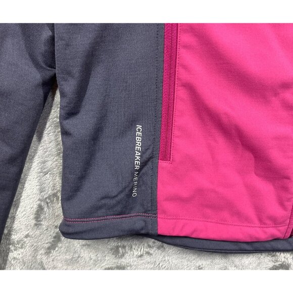 Icebreaker GT Merino Jacket Women's Large Pink Full Zip Lightweight Outerwear - Picture 3 of 13